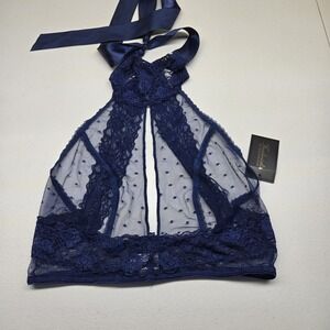 Frederick's Of Hollywood Women Bra M Blue Polka Dot ALEXIA LOVE Bralette NWT